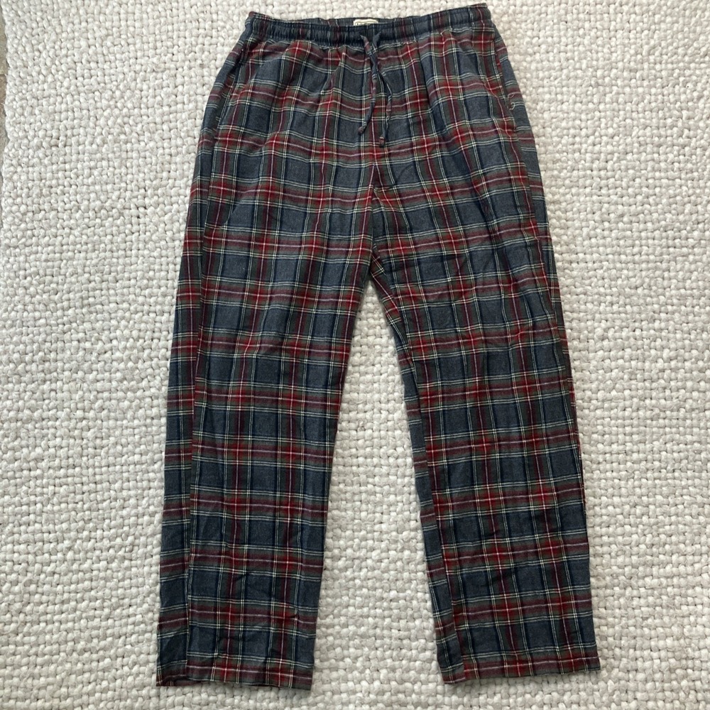 L.L. Bean Pajama Pants Mens Size Medium Scottish Plaid Cotton Flannel Sleep